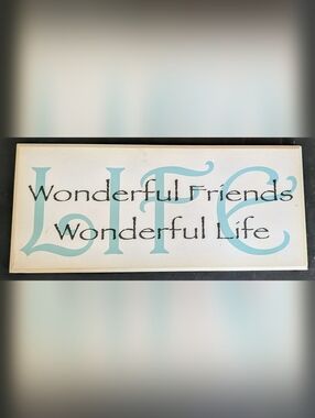 Boho Chic Decor - Beach Life & Friends Quote Wooden Frame - Boutique